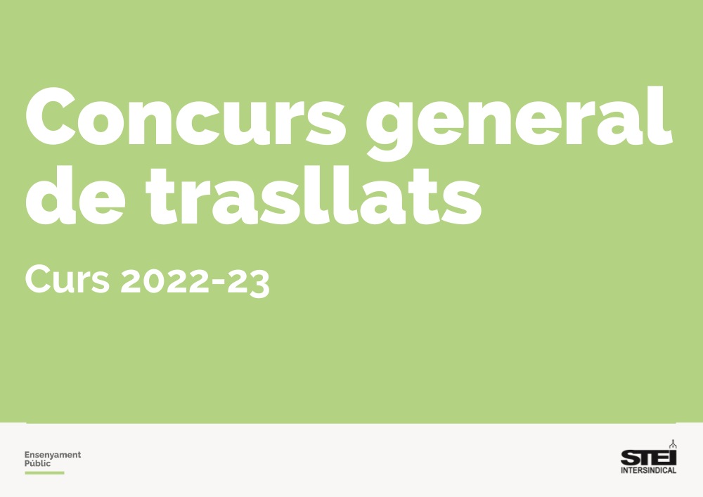 CONCURS DE TRASLLATS 2022